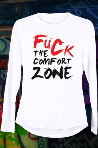 BIAŁY PRZÓD DAMSKI LONGSLEVE tło