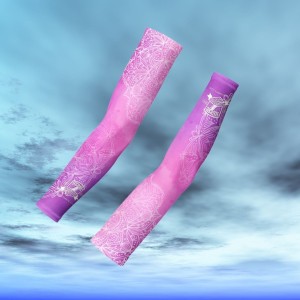 Poliestrowe rękawki termoaktywne do biegania różowa Mandala